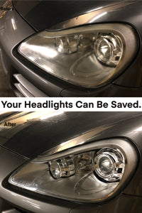 Porsche Cayenne headlight restoration before and after. This mobile headlight restoration service is a 10 step process that returns over 95% lens clarity to even the most severely troubled lenses. This restoration requires around 2 1/2 hours to complete. A ceramic protection is included. Backed by our satisfaction guarantee. #mhrla #headlightrestoration #mobileheadlightrestoration #brightenyourway #losangeles #totalrefreshrestoration #mobileheadlightrestorationlosangeles #porsche