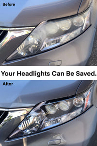 Lexus RX headlight restoration before and after. Our mobile headlight restoration service is a multiple step process that returns over 95% lens clarity and requires around 90 minutes to complete. A ceramic protection is included with every headlight restoration service. Backed by our satisfaction guarantee. #mhrla #headlightrestoration #mobileheadlightrestoration #brightenyourway #losangeles #crystalclearclarity #mobileheadlightrestorationlosangeles #lexusrx