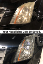 Cadillac STS headlight restoration before and after. Our mobile headlight restoration service is a multiple step process that returns over 95% lens clarity and requires around 90 minutes to complete. A ceramic protection is included with every headlight restoration service. Backed by our satisfaction guarantee. #mhrla #headlightrestoration #mobileheadlightrestoration #brightenyourway #losangeles #crystalclearclarity #mobileheadlightrestorationlosangeles #cadillacsts