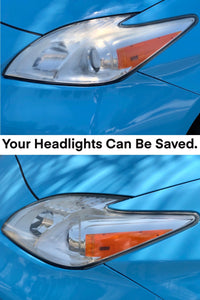 Toyota Prius headlight restoration before and after. This mobile headlight restoration service is a 10 step process that returns over 95% lens clarity to even the most severely troubled lenses. This restoration requires around 2 1/2 hours to complete. A ceramic protection is included. Backed by our satisfaction guarantee. #mhrla #headlightrestoration #mobileheadlightrestoration #brightenyourway #losangeles #totalrefreshrestoration #mobileheadlightrestorationlosangeles #toyotaprius