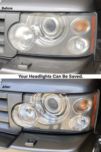 Range Rover headlight restoration before and after. This mobile headlight restoration service is a 10 step process that returns over 95% lens clarity to even the most severely troubled lenses. This restoration requires around 2 1/2 hours to complete. A ceramic protection is included. Backed by our satisfaction guarantee. #mhrla #headlightrestoration #mobileheadlightrestoration #brightenyourway #losangeles #totalrefreshrestoration #mobileheadlightrestorationlosangeles #rangerover