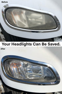 Delivery Box Truck headlight restoration before and after. This mobile headlight restoration service is a 10 step process that returns over 95% lens clarity to even the most severely troubled lenses. This restoration requires around 2 1/2 hours to complete. A ceramic protection is included. Backed by our satisfaction guarantee. #mhrla #headlightrestoration #mobileheadlightrestoration #brightenyourway #losangeles #totalrefreshrestoration #mobileheadlightrestorationlosangeles #boxtruck